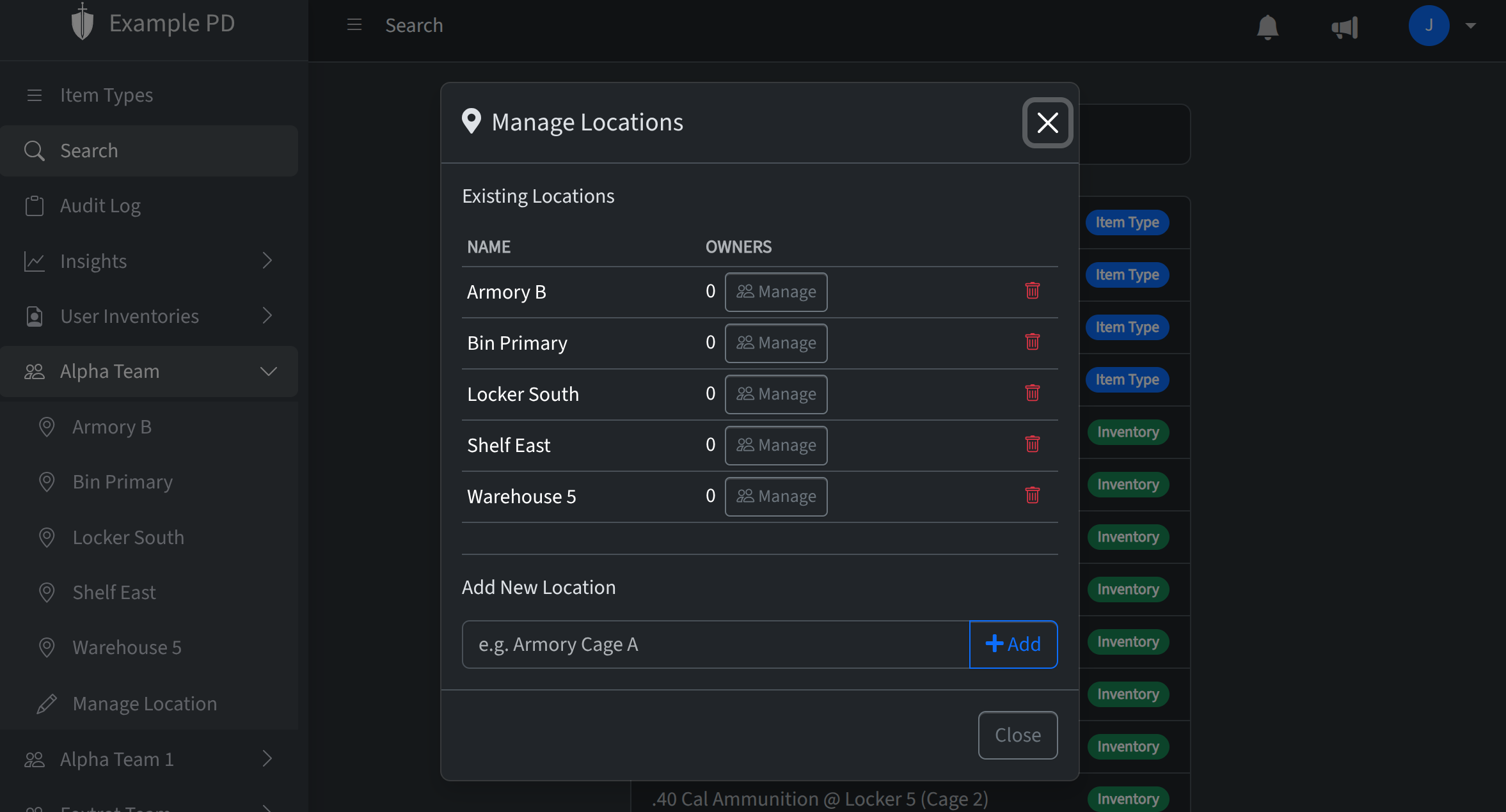 Manage Location with location list
