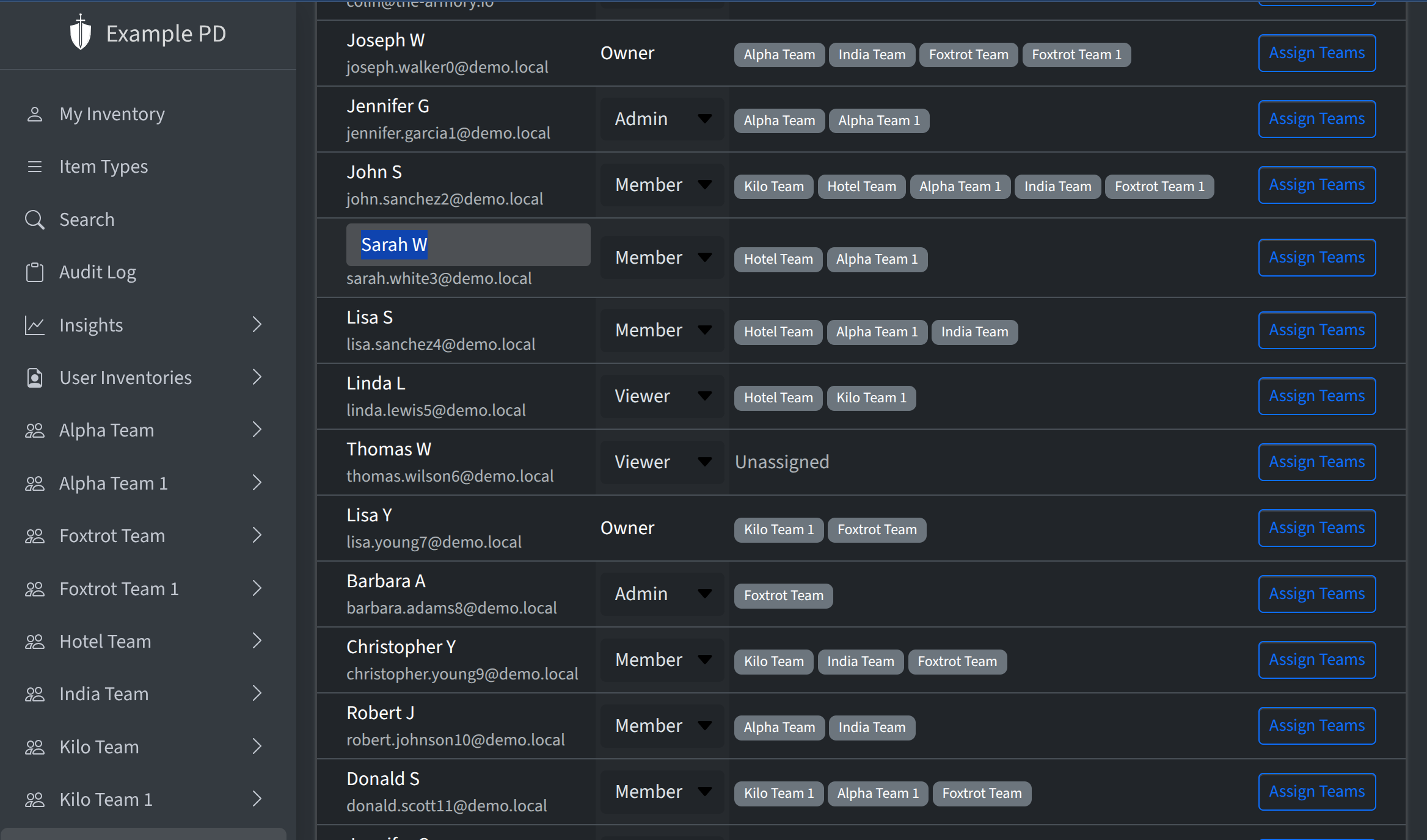 Editing a member's display name inline
